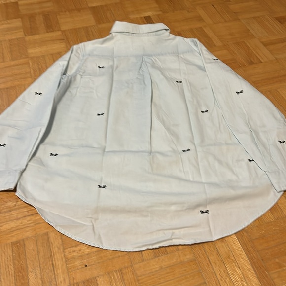 The GREAT. Light Blue Button-Up Shirt with Bow Embroidery - Picture 5 of 14